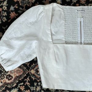 Reformation cropped milk maid top